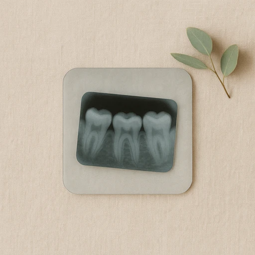 Digital dental x-ray with eucalyptus leaves